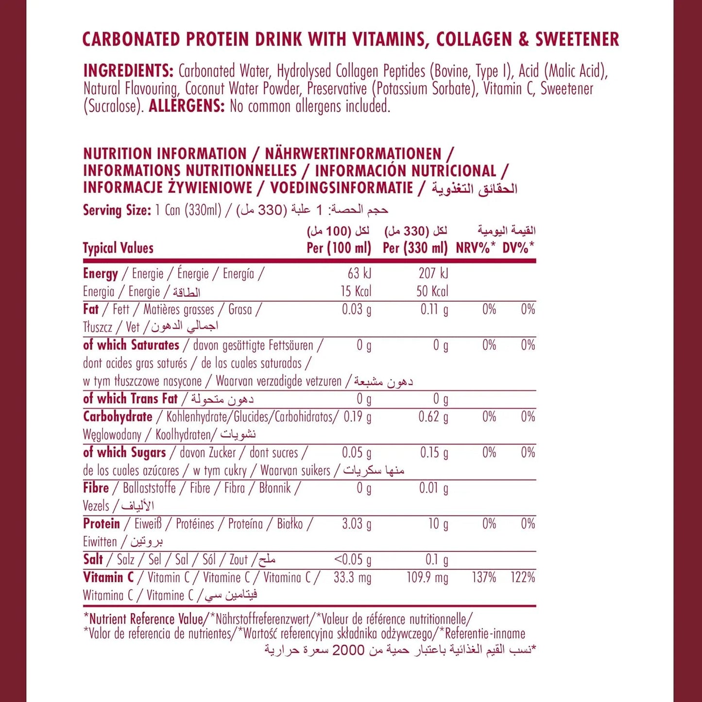 Applied Nutrition Sparkling Protein Water 12x330ml