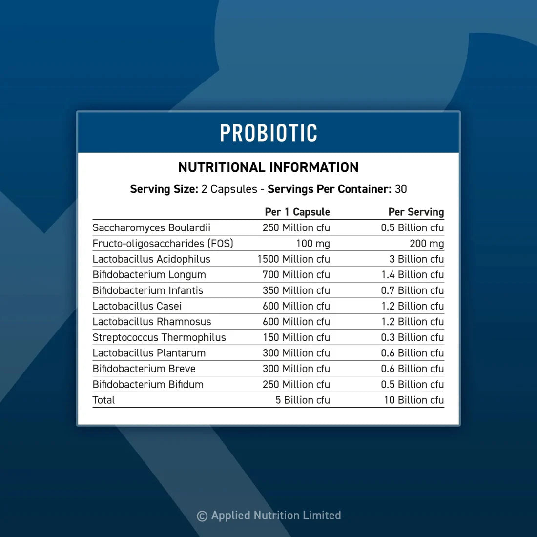 Applied Nutrition Probiotic Advanced Multi-Strain Formula