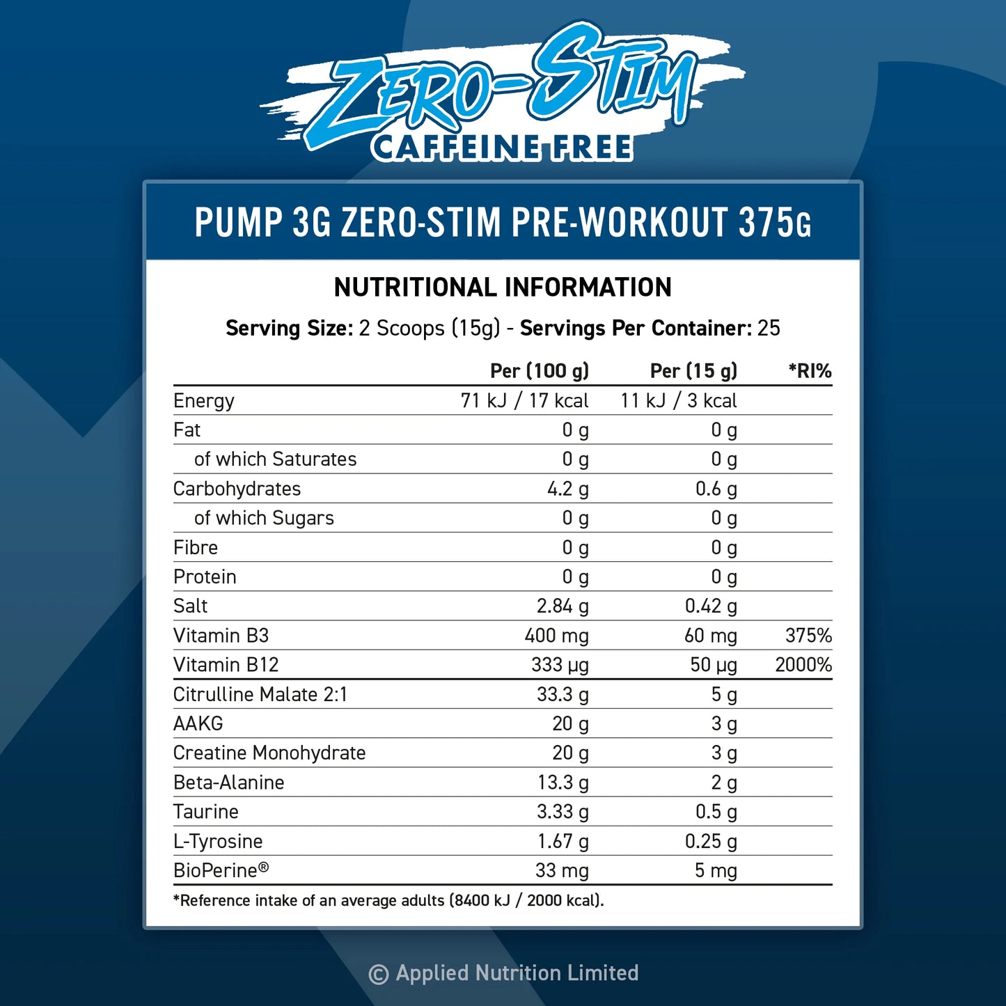 Applied Nutrition Pump 3G Zero 375g